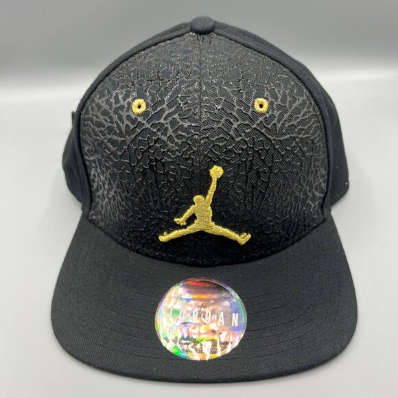 Air Jordan Hat‎ Men Black Cement Elephant Jumpman Strap Back Cap - Picture 1 of 8